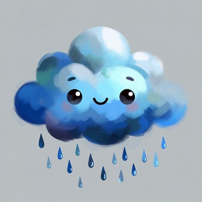Cute Smiling Cloud Raining