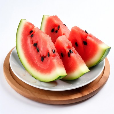 Fresh watermelon slices on plate