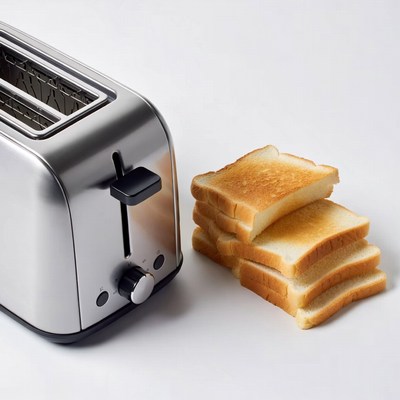 Toaster with stack of bread slices