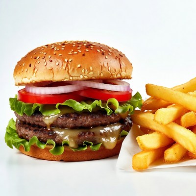 Double Cheeseburger with French Fries