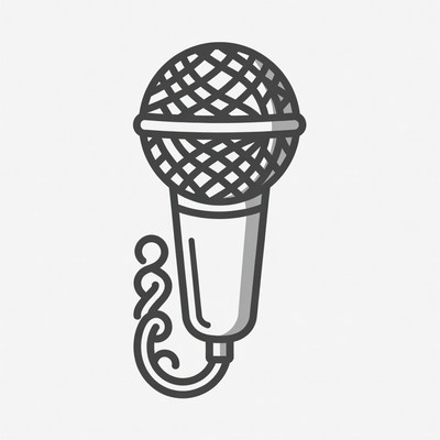 Line Art Microphone Illustration