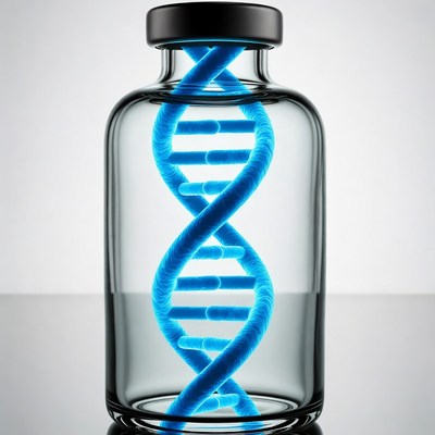 DNA Helix in Glass Vial