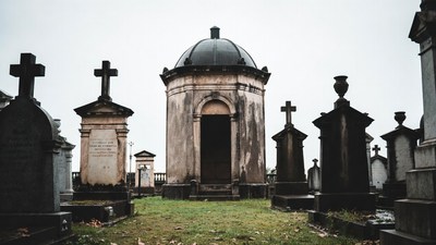 Old Cemetery with Central Mausoleum