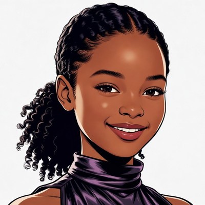 Smiling African-American girl portrait