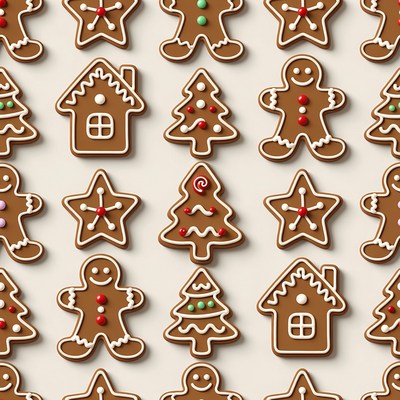 Gingerbread Men Christmas Cookies Pattern