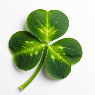 Four-leaf clover on white background