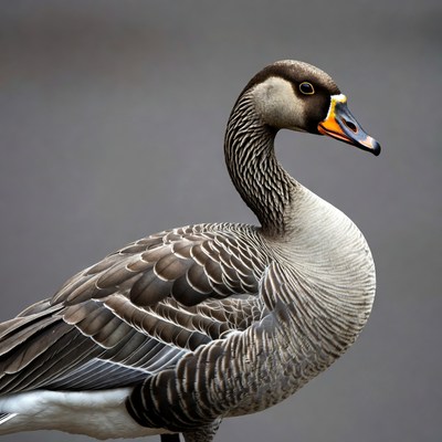 Closeup of gray goose