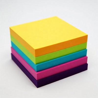 Stack of colorful sticky notes