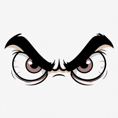 Angry Cartoon Eyes Illustration