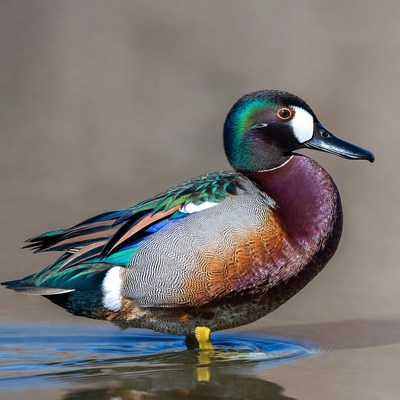 Colorful Male Duck in Water