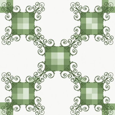 Green Ornate Floral Pattern Design