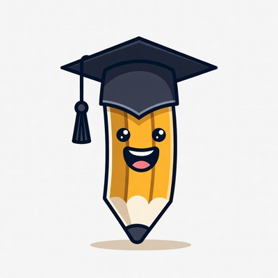 Graduation Cap Pencil Illustration