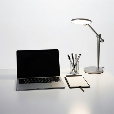 Laptop Desk with Lamp and Pens