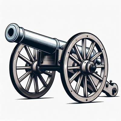 Vintage Cannon on Wooden Wheels