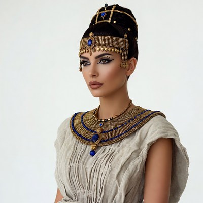 Egyptian Woman in Gold Jewelry