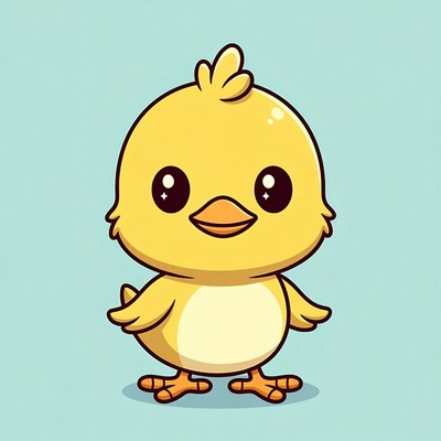 Cute yellow chick illustration