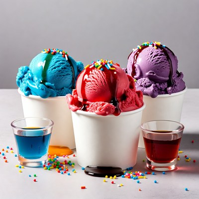 Colorful Ice Cream Sundaes with Jello Shots