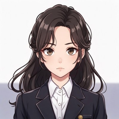 Anime girl in school uniform