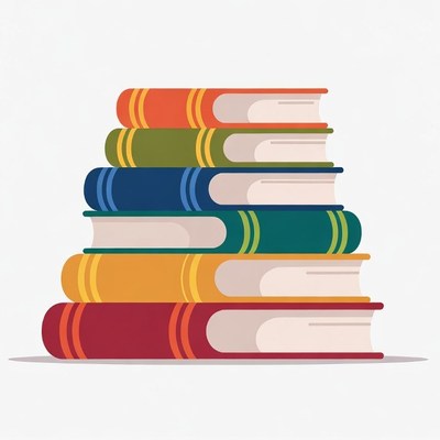 Stack of Colorful Books Illustration