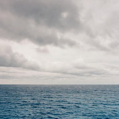 Ocean under Gray Storm Clouds