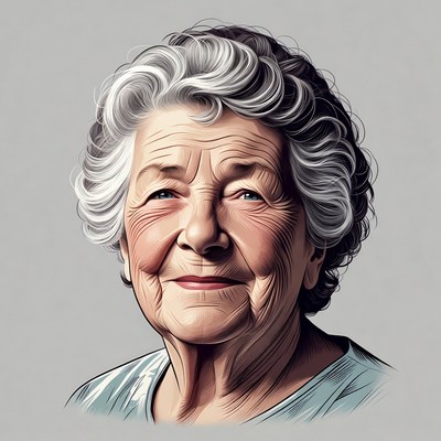 Elderly woman smiling portrait