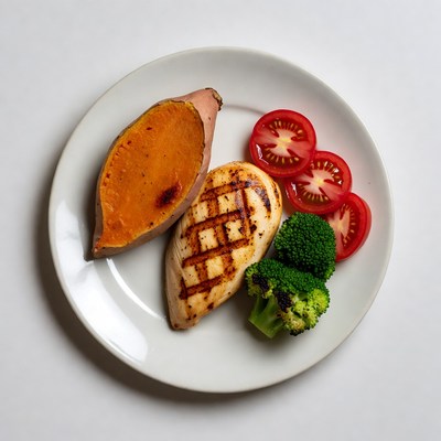 Grilled Chicken with Sweet Potato and Veggies
