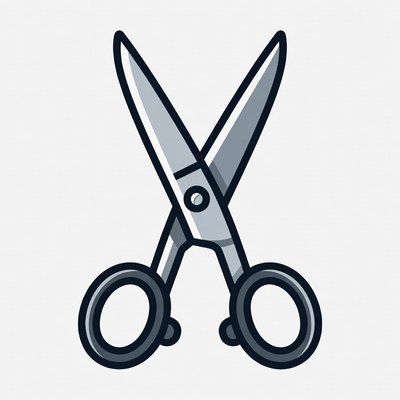 Silver Scissors Illustration
