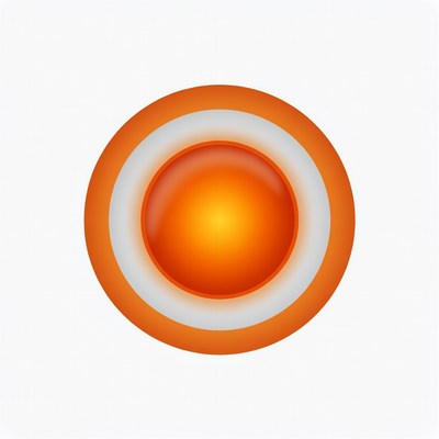 Orange Button Isolated Background