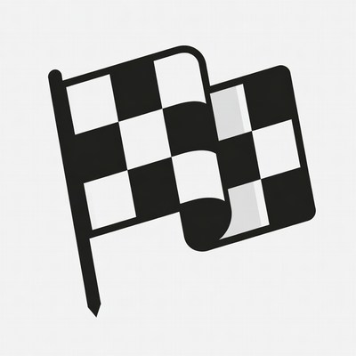 Waving Checkered Flag Icon