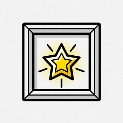 Glowing yellow star in frame
