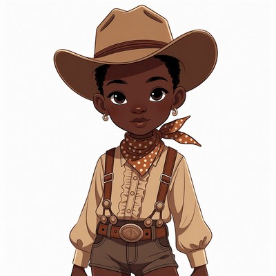 African-American boy in cowboy outfit