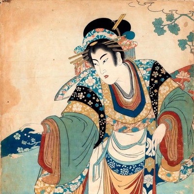 Japanese woman in traditional kimono