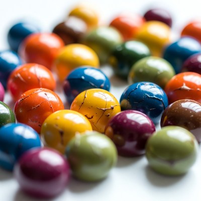 Colorful chocolate bonbons on white background