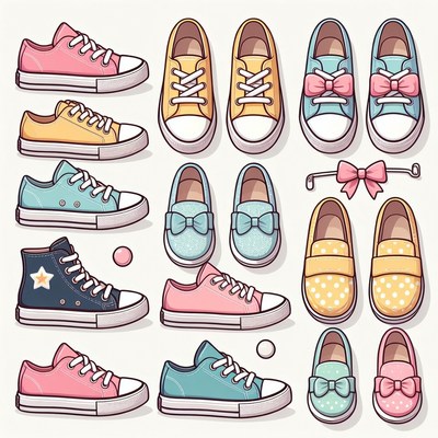 Colorful Sneakers Illustration Collection