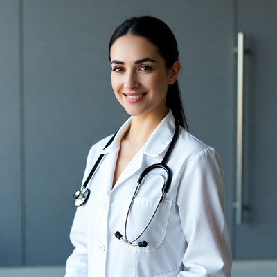 Smiling female doctor with stethoscope