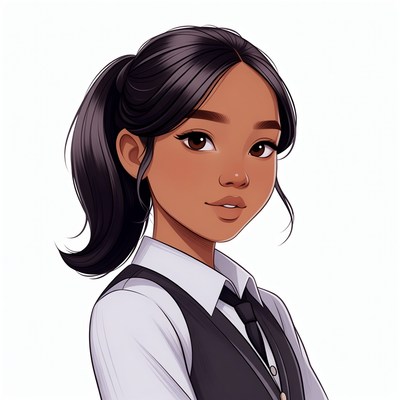 Asian girl in school uniform