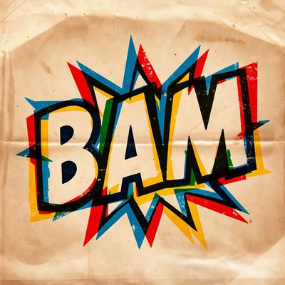 BAM Comic Boom on Vintage Paper