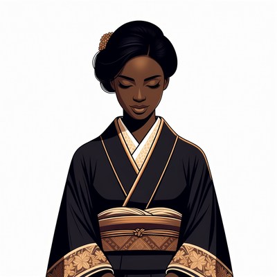 African woman in kimono