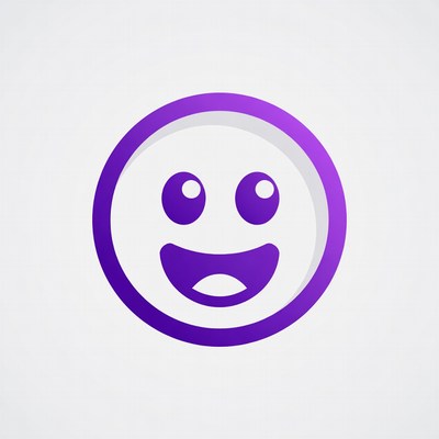 Purple Smiling Emoji Icon