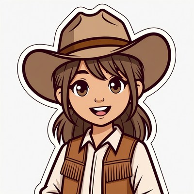 Cowgirl wearing hat and vest