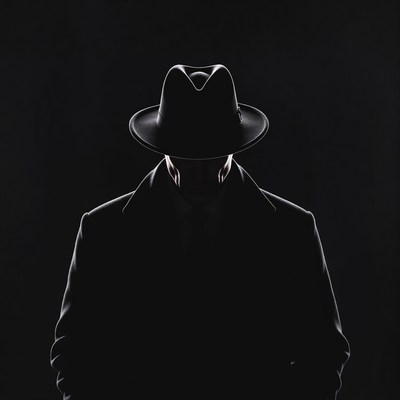 Man in fedora hat silhouette