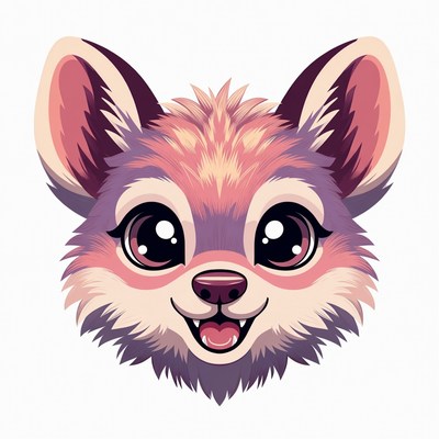 Cute cartoon fox face