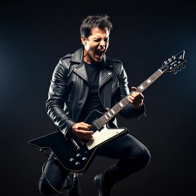 Man playing electric guitar