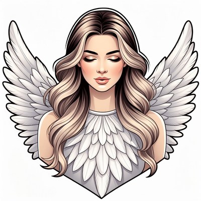 Beautiful Woman with Angel Wings