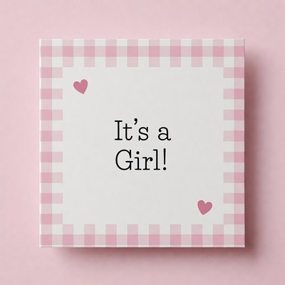 It's a Girl baby announcement card