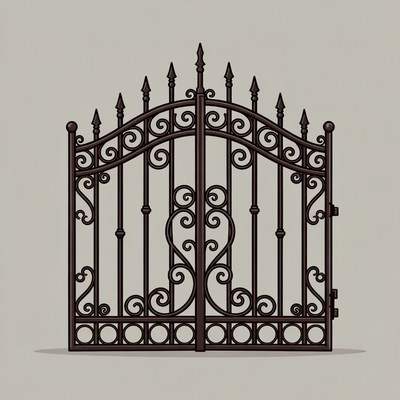 Ornate Iron Gate Illustration