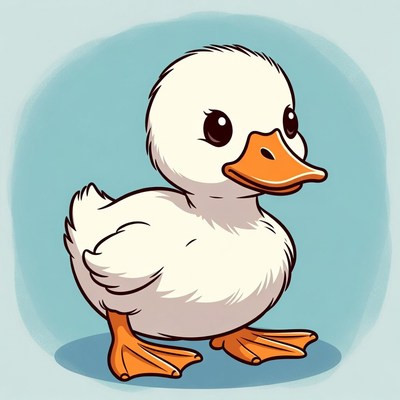 Cute white duckling illustration