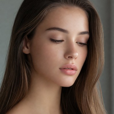 Beautiful woman with brown hair