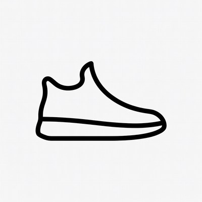 Black outline sneaker icon
