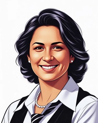 Smiling Asian woman in business attire